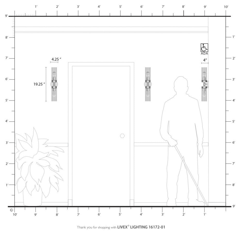 Ludlow 2 Light Antique Brass ADA Vanity Sconce