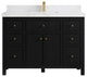 Sonoma 48 Single Sink Reeded Bath Vanity in Black 2" Empira White