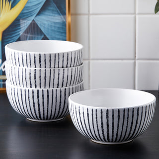 Stone Lain Nova Stoneware 16 Piece Dinnerware Set, Black