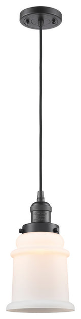 Canton 1-Light Mini Pendant, Oil Rubbed Bronze, Matte White