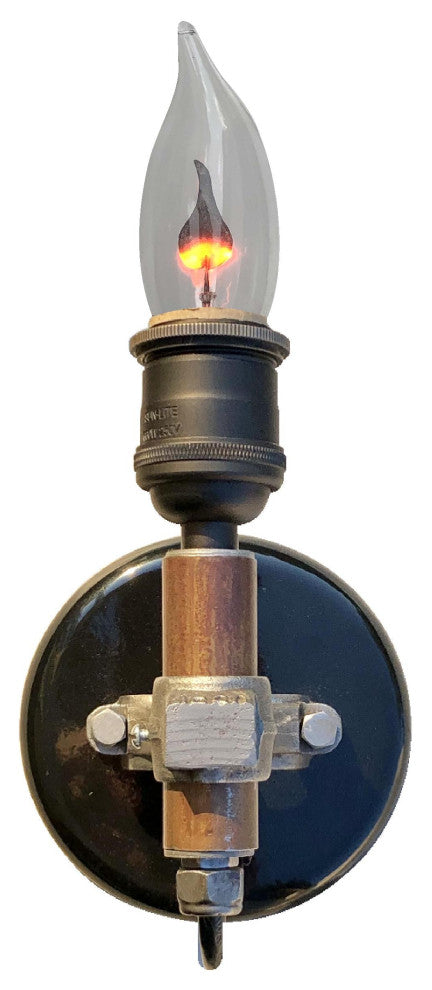 Piston Sconce Light, Candelabra Flame Bulb