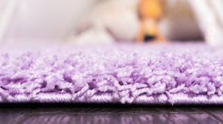 Unique Loom Lilac Solid Shag 2'x6'5" Runner Rug