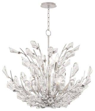 Tulip 9 Light Chandelier, Clear K9 Crystal, Silver
