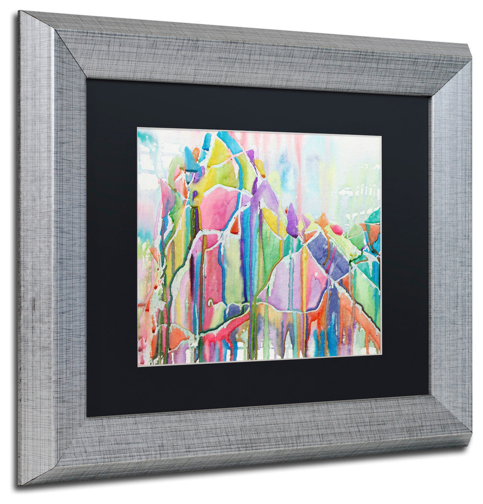 Lauren Moss 'Glint of Gold' Art, Silver Frame, Black Matte, 14"x11"