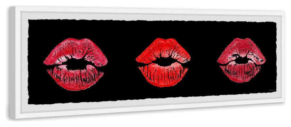 "There's Always Lipstick" Framed Painting Print, 30x10
