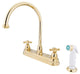Restoration Two Handle 8" Kitchen Faucet with Non-Metallic Sprayer