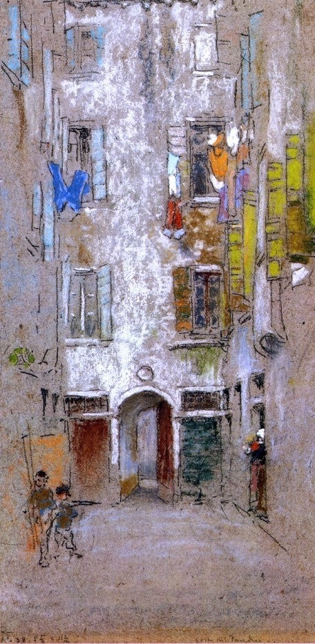 James McNeill Whistler Corte del Paradiso, 15"x30" Gallery Wrapped Canvas