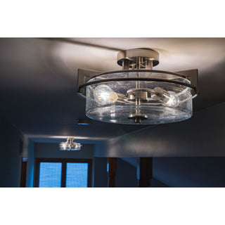 Addison 15" Semi Flush Mount, Satin Nickel
