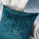Velvet 2 Piece Euro Pillow Cover Set, Deep Teal, 2 Piece, 26"x26"