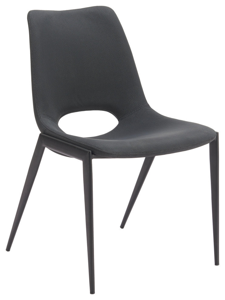 Desi Armless Dining Chair (Set of 2) Black