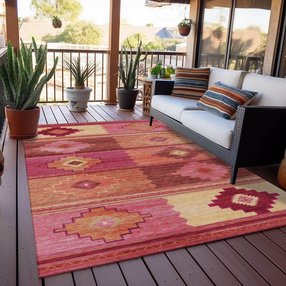 Indoor/Outdoor Phoenix PH1 Rose Machine Washable 8' x 10' Rug