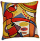 Decorative Musical Accent Pillow Cover Hand Embroidered Wool 18x18"