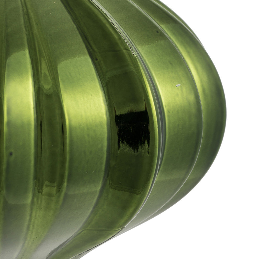 Vickerman N151264Dsv 5.7" Moss Green Shiny Onion Christmas Ornament
