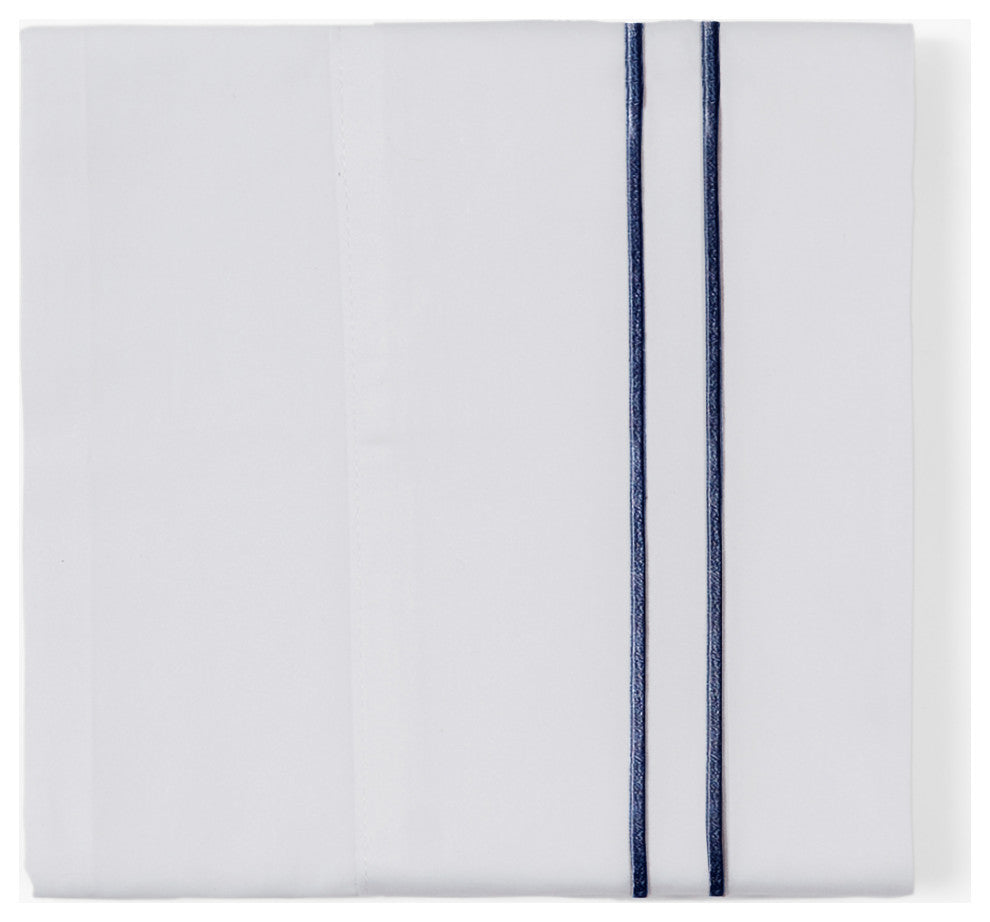 350 TC Embroidery Stripe Sheet Set, King Navy