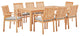 Side Dining Chair and Table Set, Wood, Brown Natural Taupe Gray, Modern, Outdoor