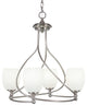 Capri 4-Light Chandelier, Brushed Nickel/White Linen
