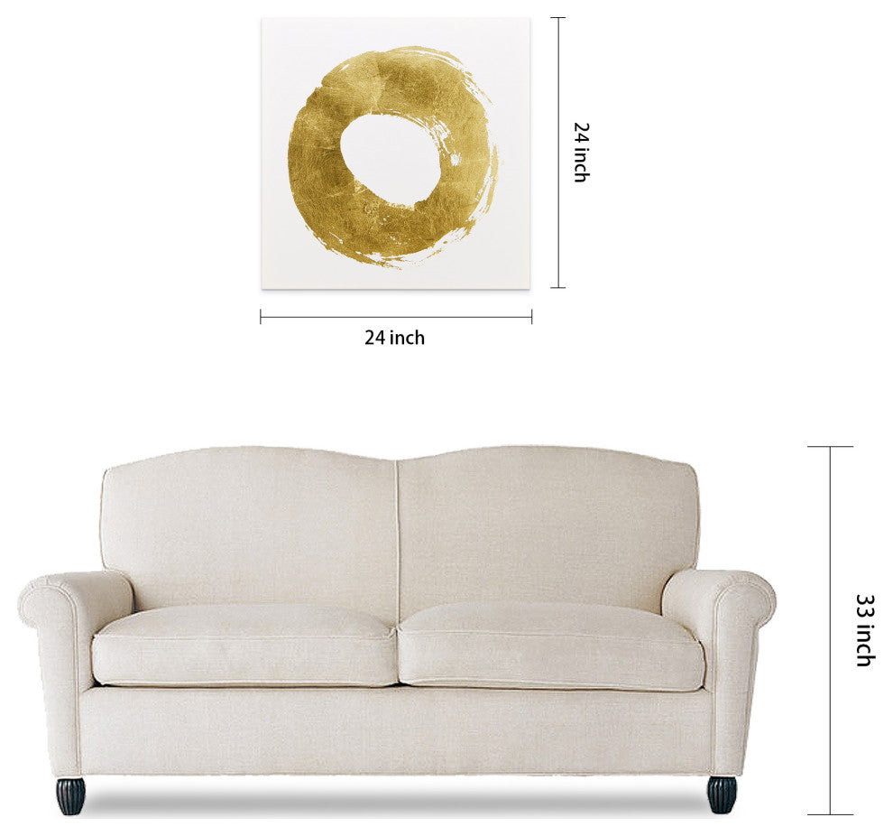 "O" Gallery Wrap Gold Stamped Canvas Wall Art