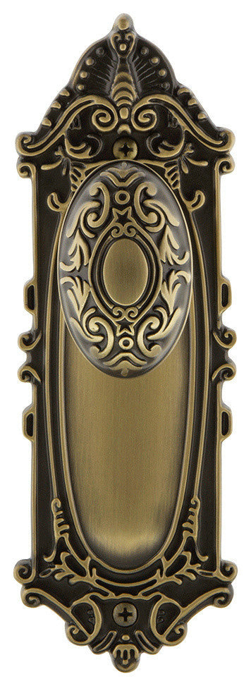 Single Victorian Plate With Victorian Knob, Antique Brass