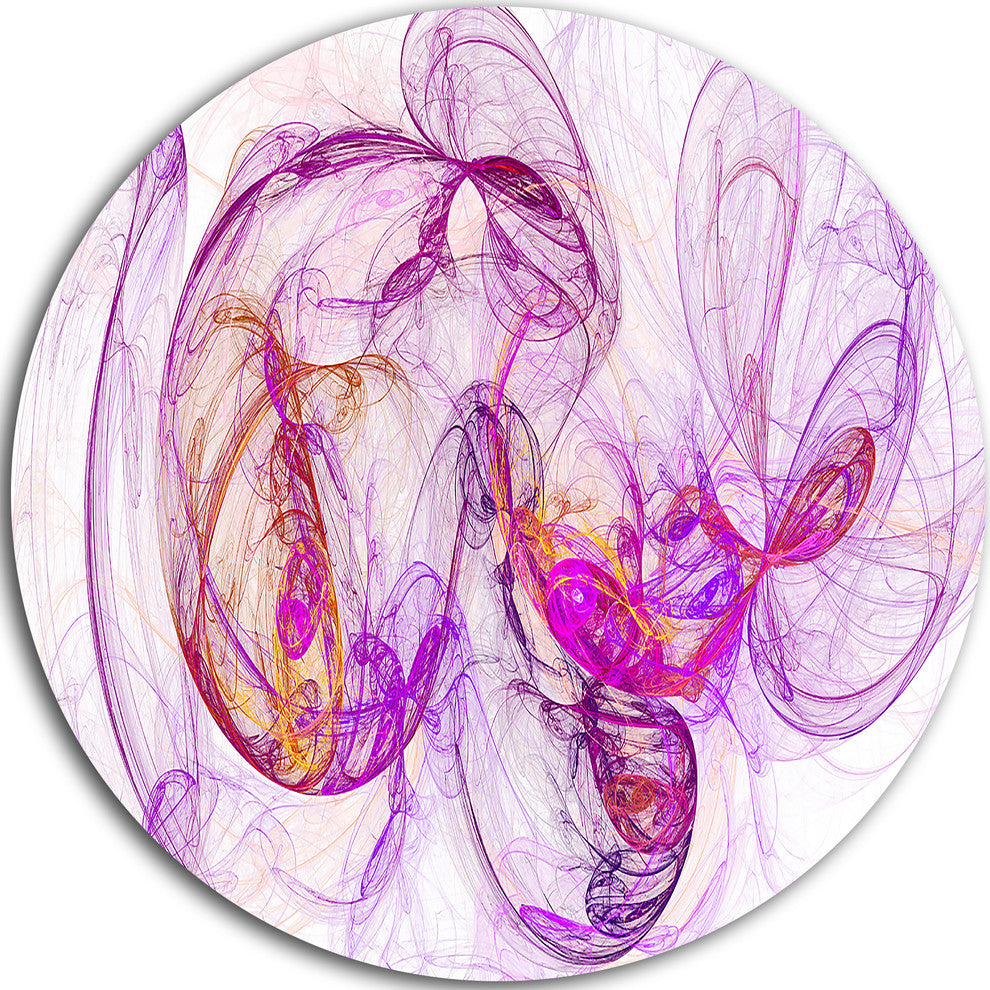 Billowing Smoke Magenta, Abstract Digital Art Disc Metal Wall Art, 38"