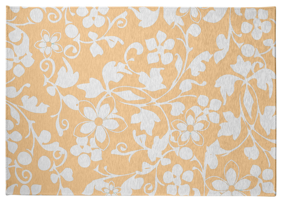 Evelyn Spring Chenille Rug, Corn Yellow, 5'x7'