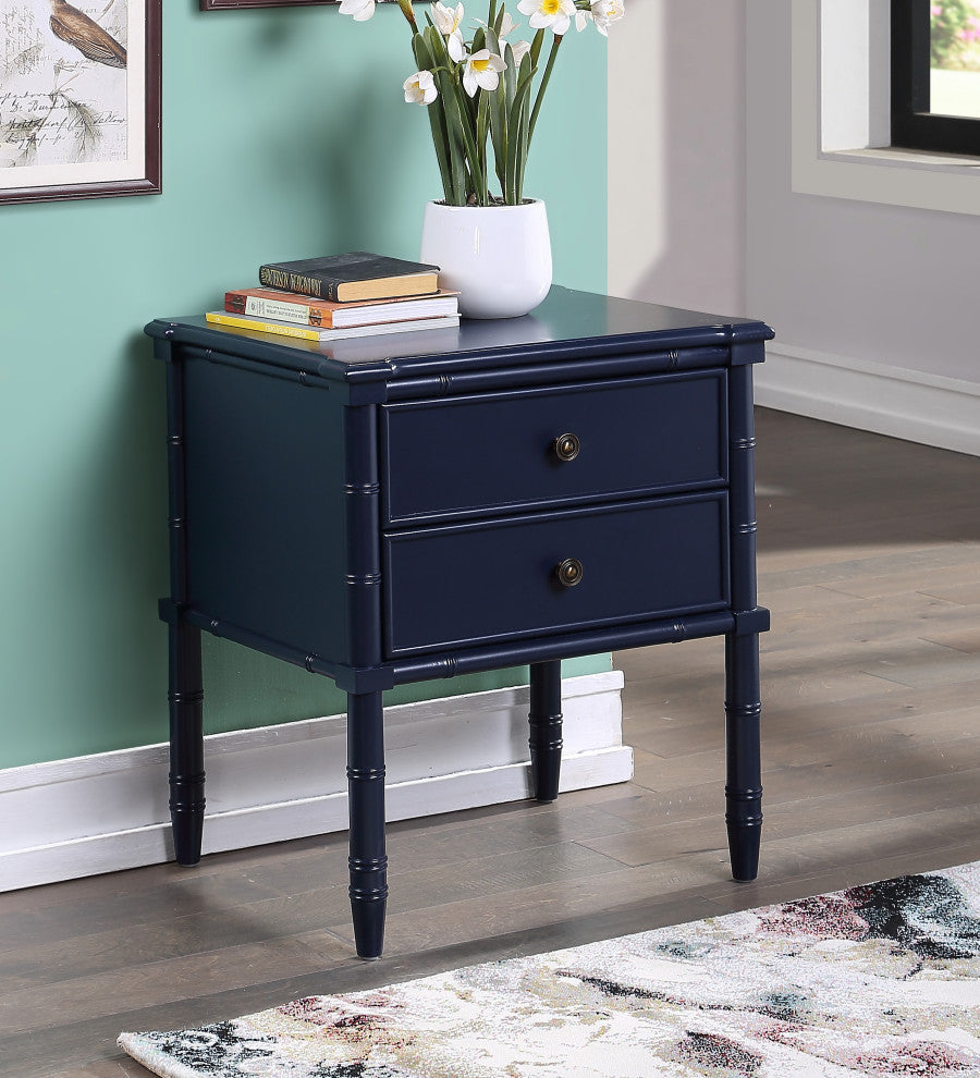 Ellison 2-Drawer Nightstand, Midnight Blue