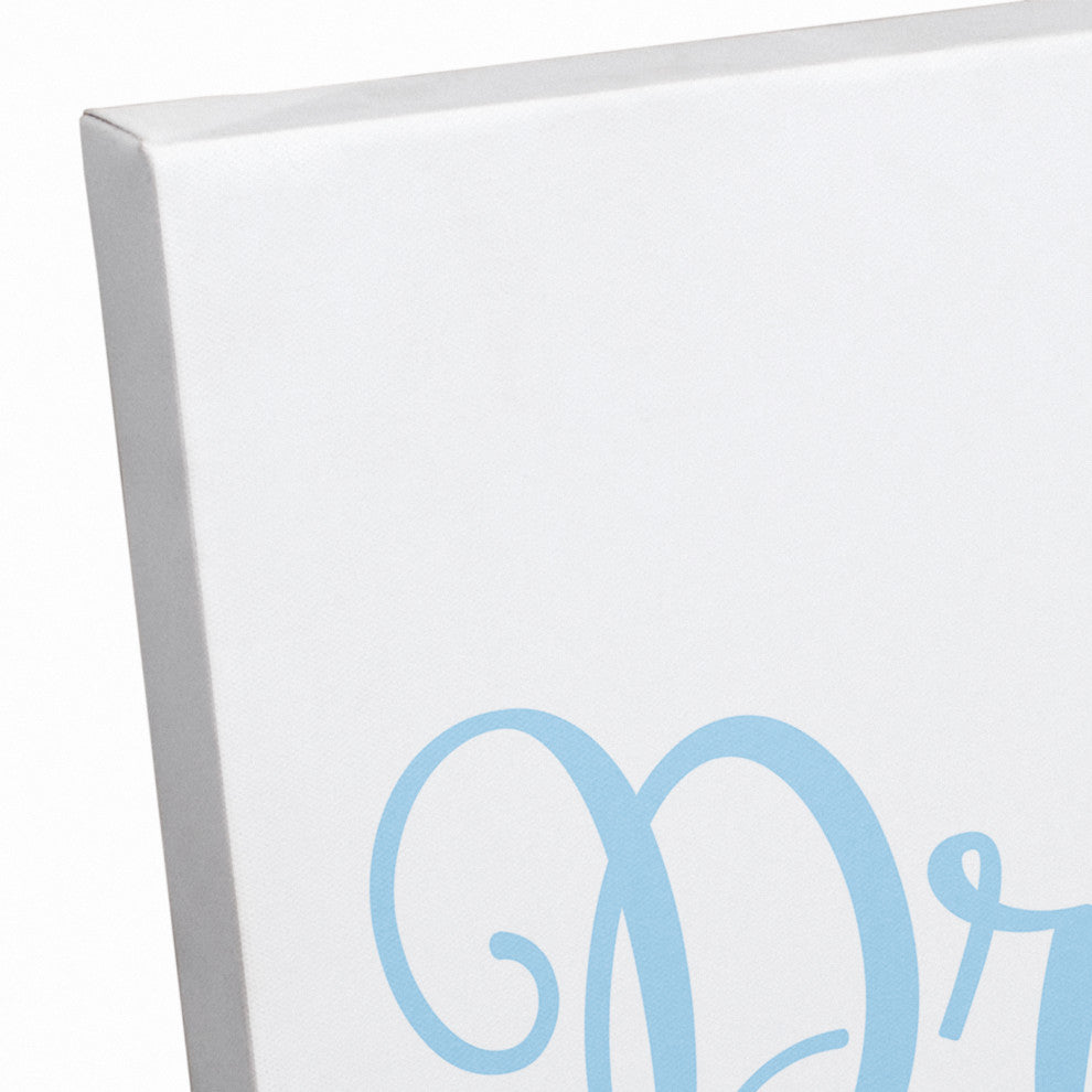 Dream On. Dreamer 12"x36" Canvas Wall Art, Blue