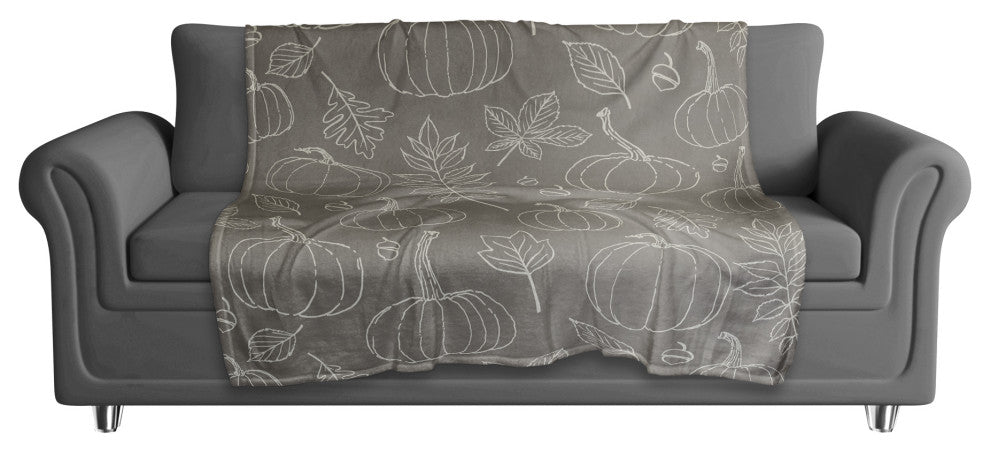 Gray Fall Pattern 50x60 Coral Fleece Blanket