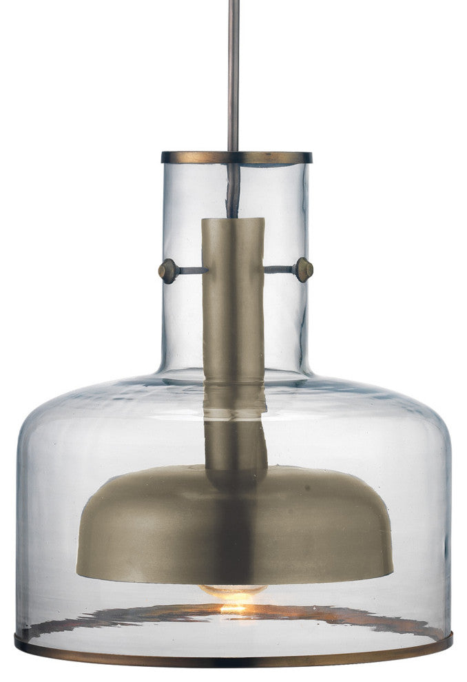 Clyde Glass 1-Light Metal and Glass Pendant