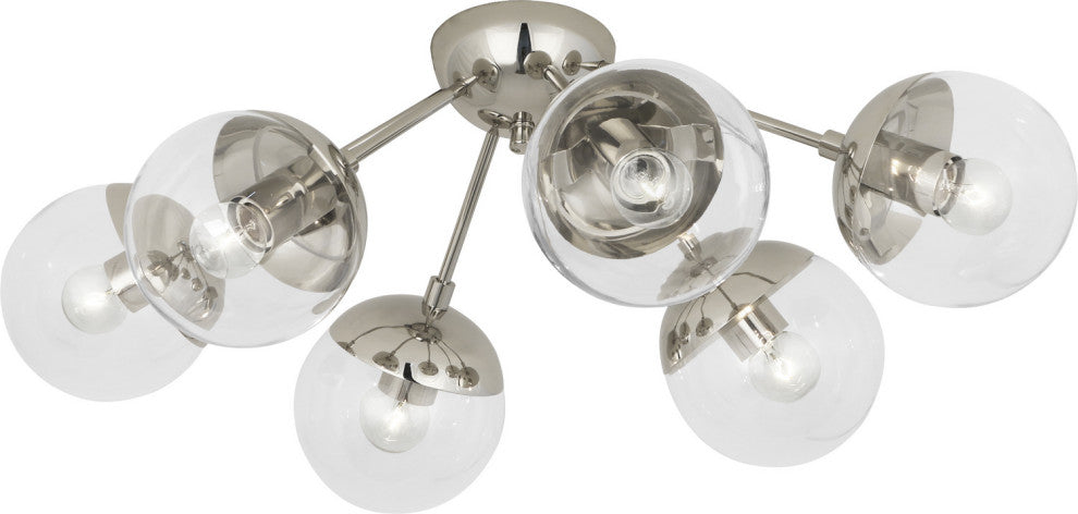 Robert Abbey RA-S1217 6-Light Flushmount, Celeste