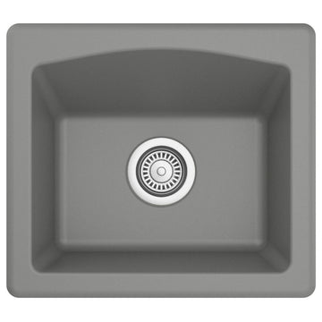 Karran USA QX-680 Quartz Top Mount Sinks 18" Undermount Single - Grey