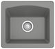Karran USA QX-680 Quartz Top Mount Sinks 18" Undermount Single - Grey