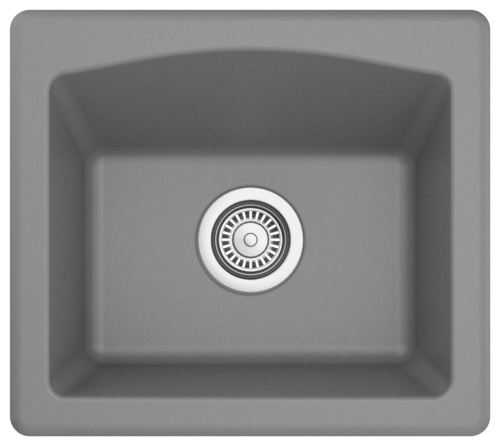Karran USA QX-680 Quartz Top Mount Sinks 18" Undermount Single - Grey