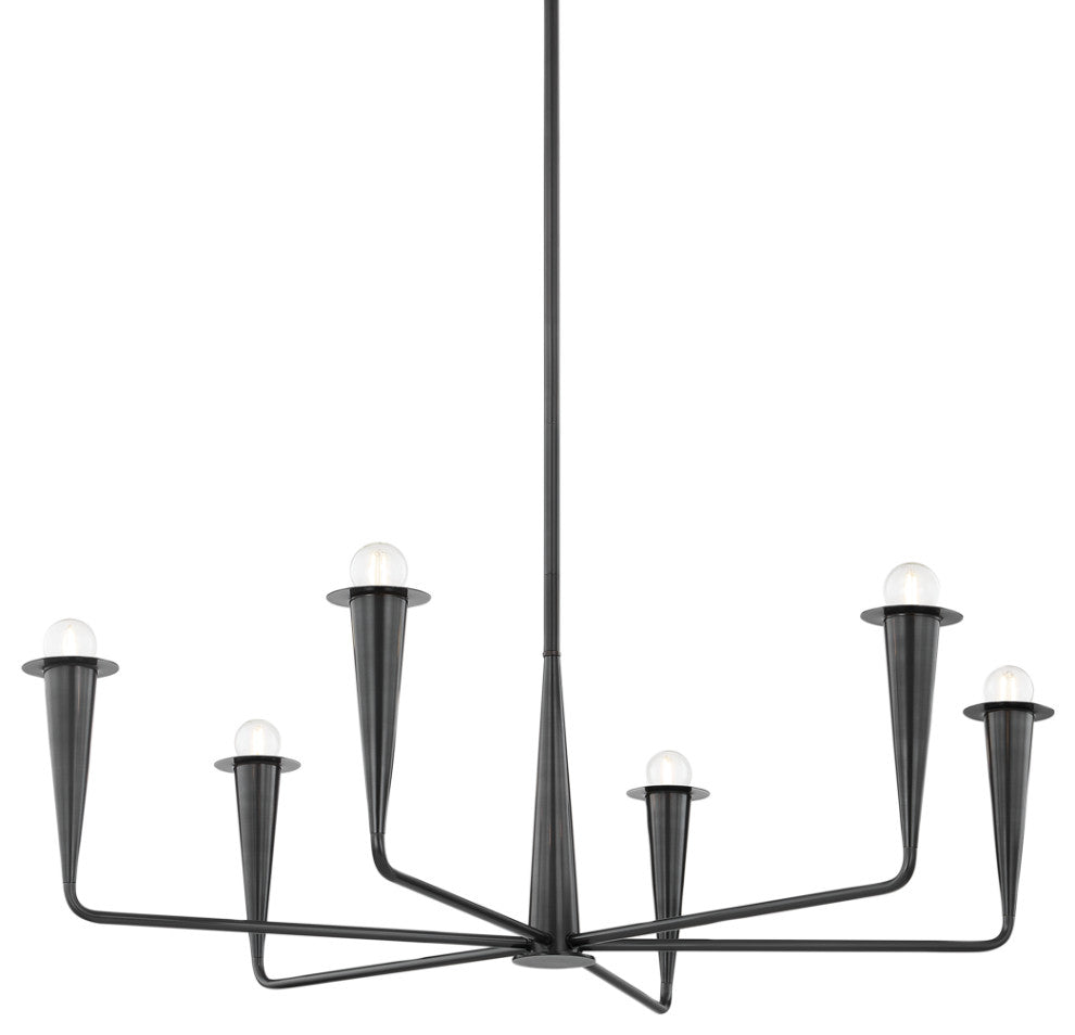 Danna 39.75" Wide 6-Light Old Bronze Chandelier