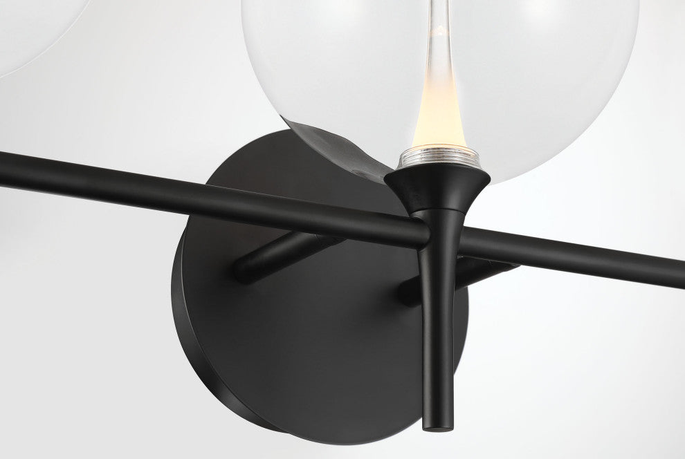 Iissa, Vanity, 5Lt, Matte Black, Clear Glass