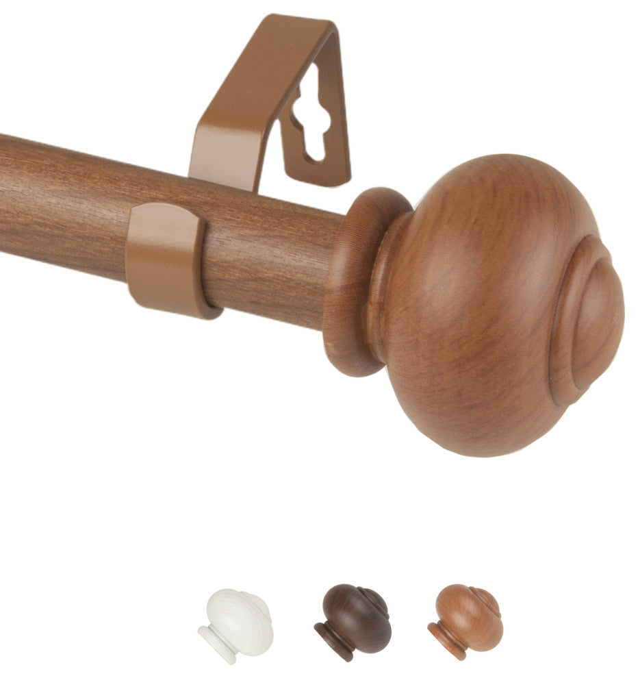 Pola 1" Diameter Curtain Rod, Chestnut, 48-84"