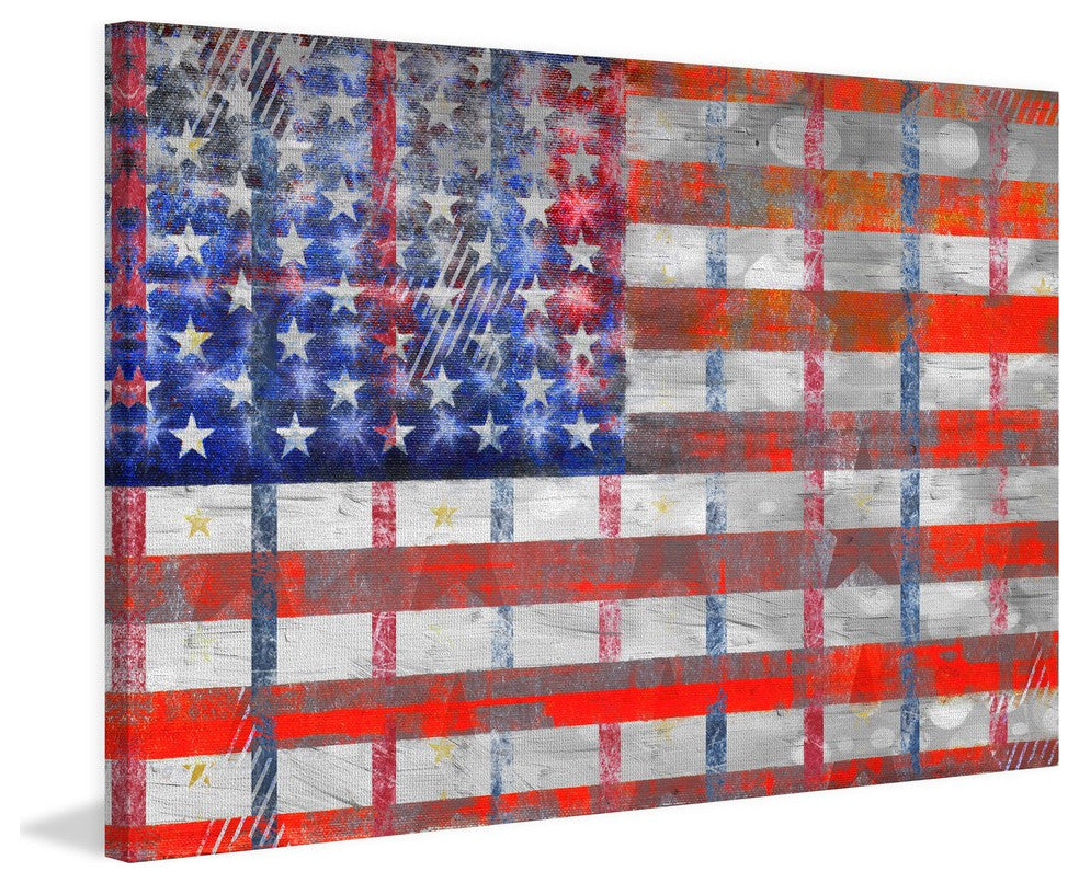 "Bold Red Stripes" Print on Canvas, 24"x16"