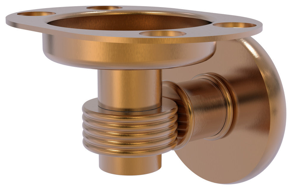 Continental Toothbrush Holder With Groovy Accents, Brushed Bronze