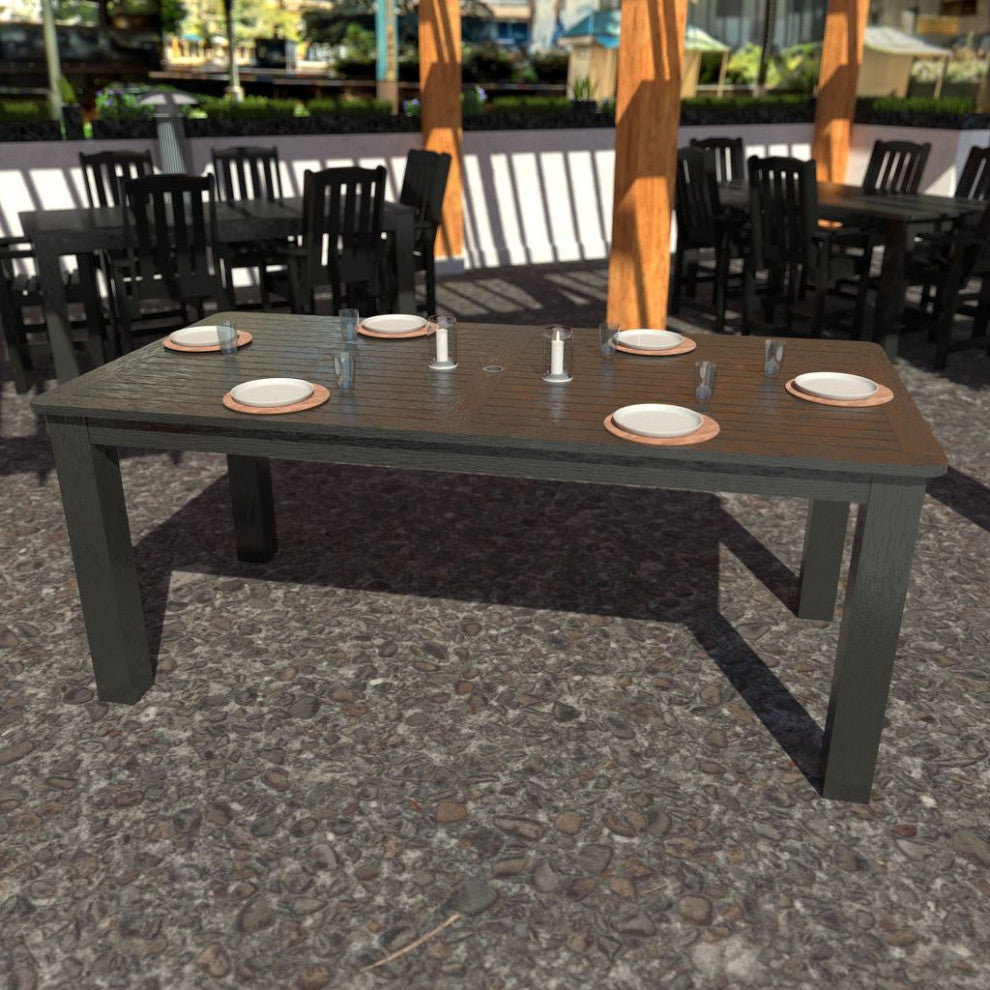 Rectangular 42x84 Counter Table, Weathered Acorn, Black