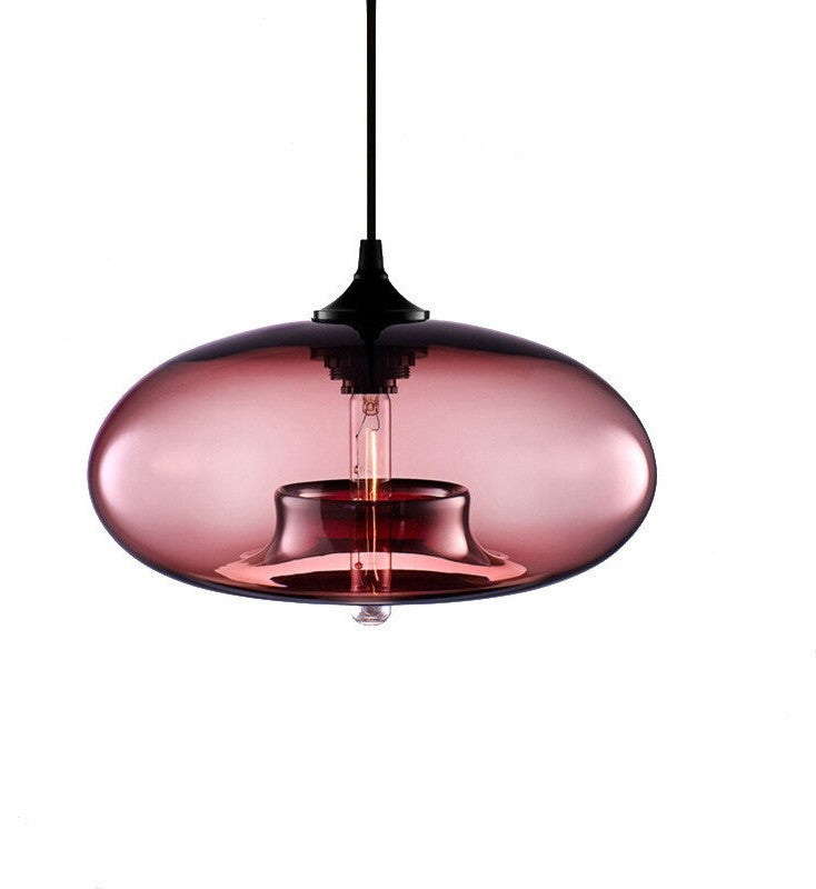 MIRODEMIÂ® Tourrettes-sur-Loup Loft Glass Pendant Lamp, Wine Red