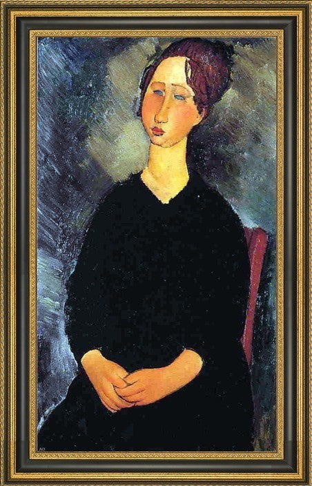 Amedeo Modigliani Little Serving Woman - 18" x 27" Framed Premium Canvas Print