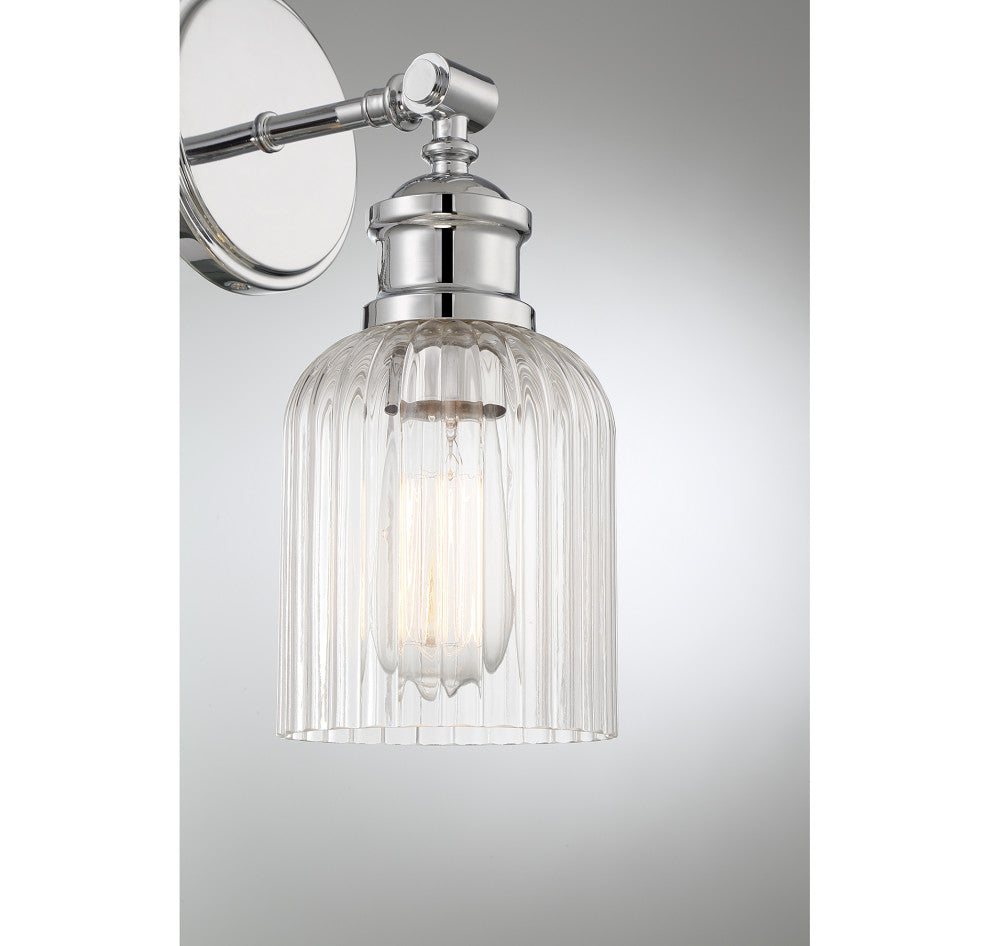 1-Light Wall Sconce, Matte Black, Chrome
