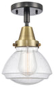 Innovations 447-1C-BAB-G324 Olean 1 Light Flush Mount, Black Antique Brass