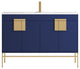 47" Kuro Minimalistic Single Sink Vanity, Navy Blue, No Medicine Cabinet