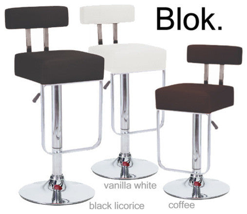 Modern Home Blok Contemporary Adjustable Height Bar/Counter Stool - Chrome Base