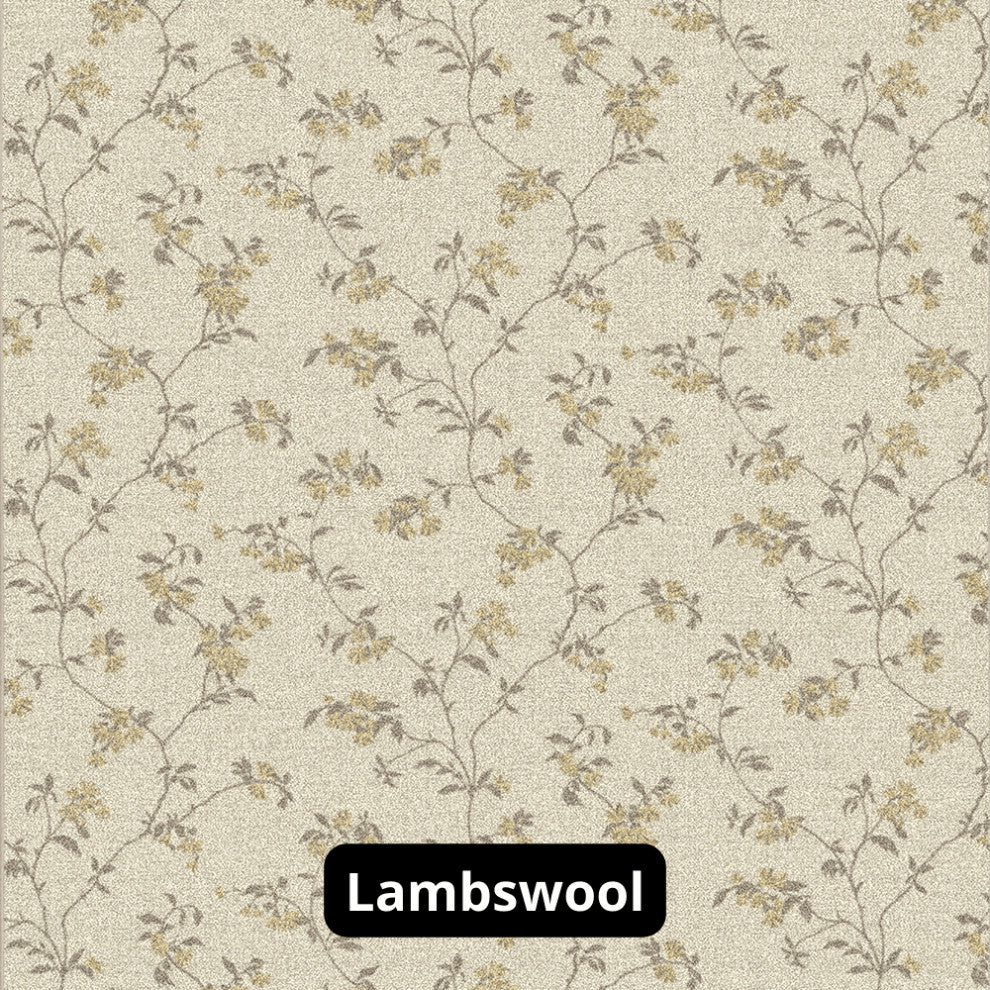 Floral Pattern 3/8 Thick Indoor Area Rug Carpet, Lambswool, 4x6
