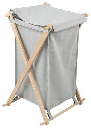 X-Frame Wood Laundry Hamper, Single