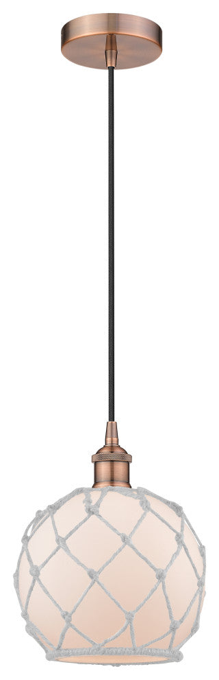 Innovations 616-1P-AC-G121-8RW-LED 1-Light Mini Pendant, Antique Copper