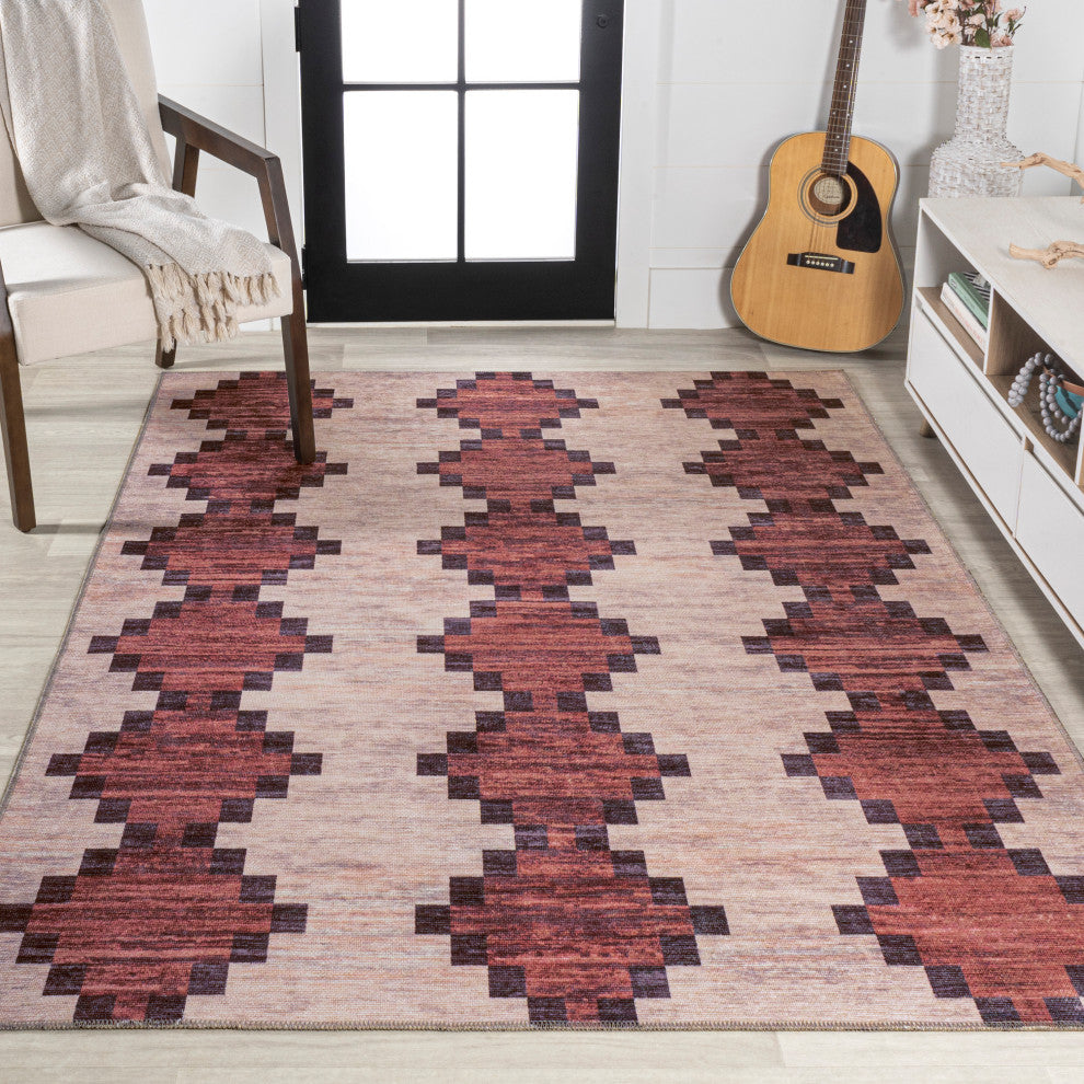 Timantii Modern Trellis Kilim Area Rug, 3x5