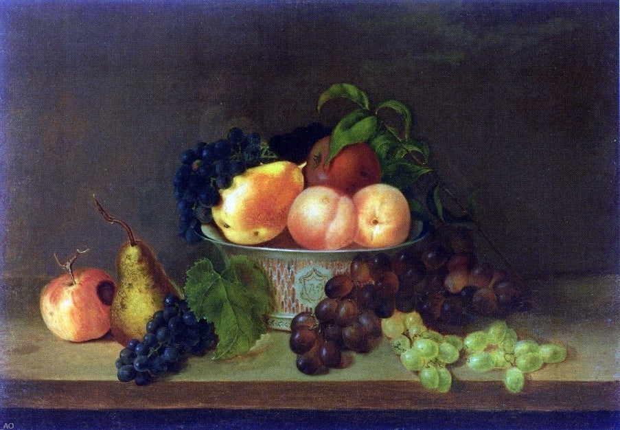 Mary Jane Peale Still LIfe with Bowl of Fruit, 18"x27" Gallery Wrapped Canvas