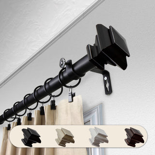 Helen 1" Curtain Rod, Black, 160-240"